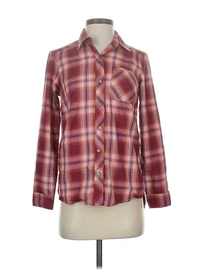 Pre-owned Eddie Bauer Long Sleeve Button Down Shirt In Burgundy