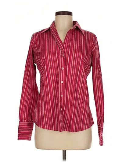 Pre-owned Eddie Bauer Long Sleeve Button Down Shirt In Burgundy