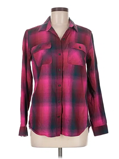 Pre-owned Eddie Bauer Long Sleeve Button Down Shirt In Burgundy