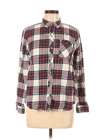 Pre-owned Eddie Bauer Long Sleeve Button Down Shirt In Burgundy