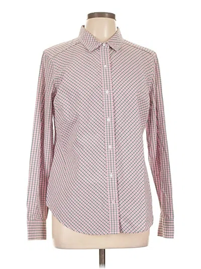 Pre-owned Eddie Bauer Long Sleeve Button Down Shirt In Burgundy