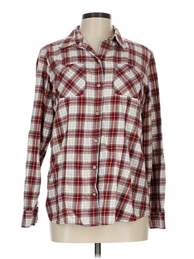 Pre-owned Eddie Bauer Long Sleeve Button Down Shirt In Burgundy