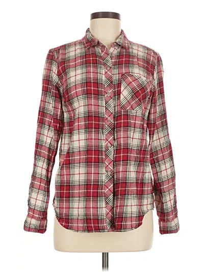 Pre-owned Eddie Bauer Long Sleeve Button Down Shirt In Burgundy