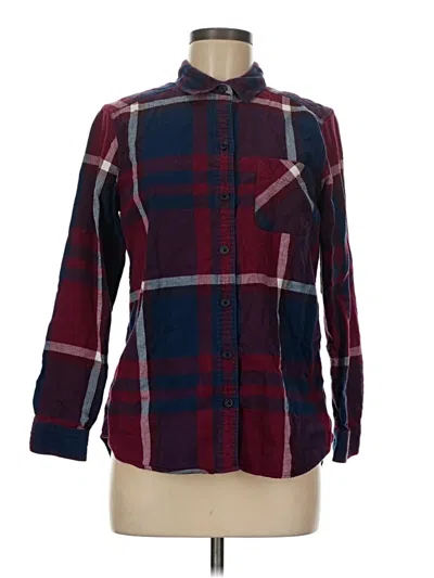 Pre-owned Eddie Bauer Long Sleeve Button Down Shirt In Burgundy