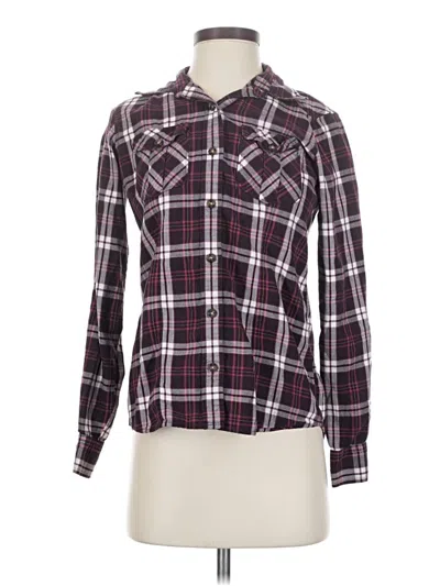 Pre-owned Eddie Bauer Long Sleeve Button Down Shirt In Burgundy