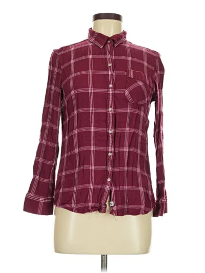 Pre-owned Eddie Bauer Long Sleeve Button Down Shirt In Burgundy