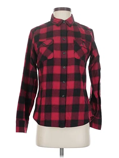 Pre-owned Eddie Bauer Long Sleeve Button Down Shirt In Burgundy