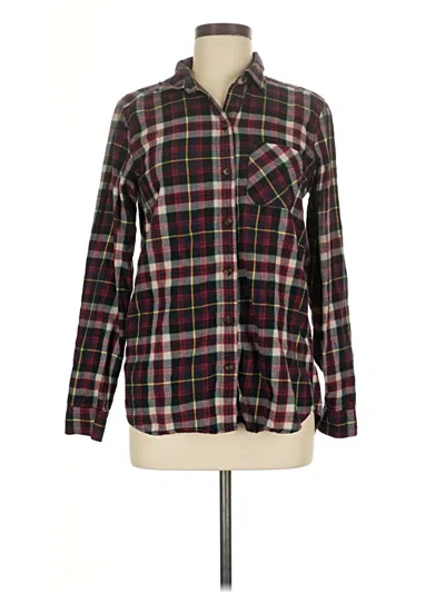 Pre-owned Eddie Bauer Long Sleeve Button Down Shirt In Burgundy