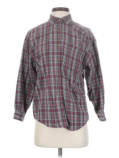 Pre-owned Eddie Bauer Long Sleeve Button Down Shirt In Burgundy