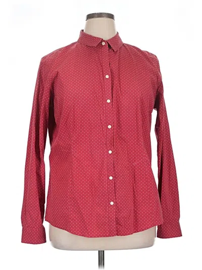 Pre-owned Eddie Bauer Long Sleeve Button Down Shirt In Burgundy