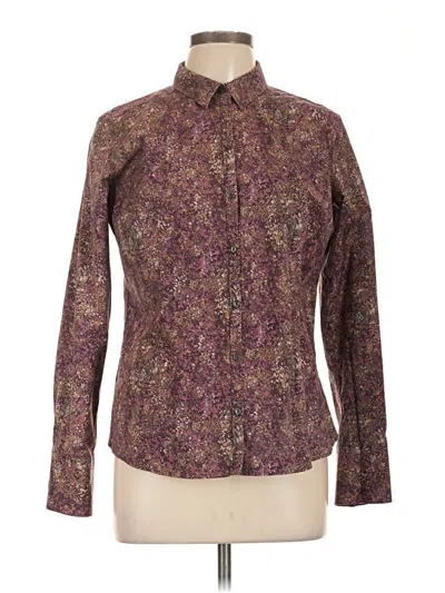Pre-owned Eddie Bauer Long Sleeve Button Down Shirt In Burgundy