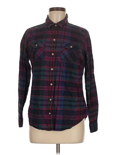 Pre-owned Eddie Bauer Long Sleeve Button Down Shirt In Burgundy