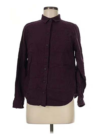 Pre-owned Eddie Bauer Long Sleeve Button Down Shirt In Burgundy