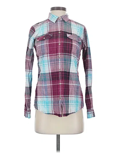 Pre-owned Eddie Bauer Long Sleeve Button Down Shirt In Burgundy