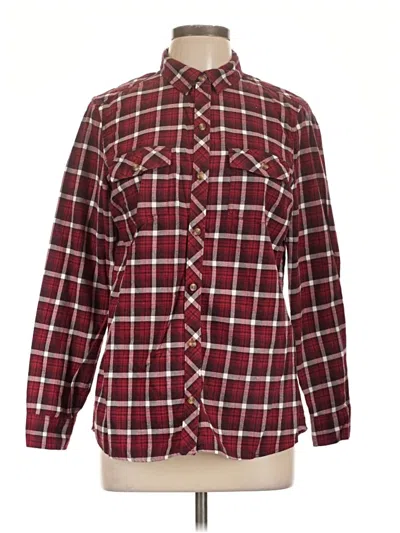Pre-owned Eddie Bauer Long Sleeve Button Down Shirt In Burgundy