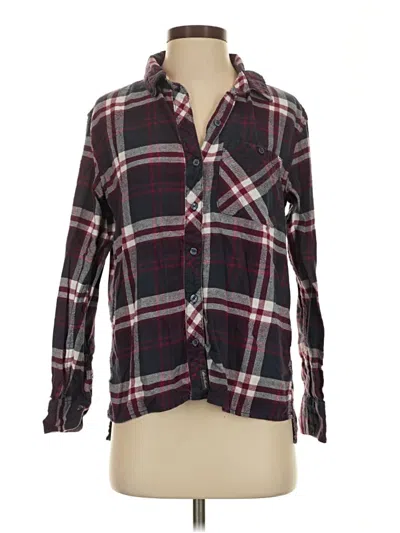 Pre-owned Eddie Bauer Long Sleeve Button Down Shirt In Burgundy
