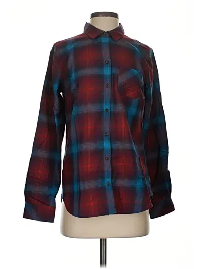 Pre-owned Eddie Bauer Long Sleeve Button Down Shirt In Burgundy