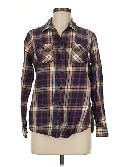 Pre-owned Eddie Bauer Long Sleeve Button Down Shirt In Burgundy