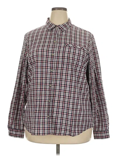 Pre-owned Eddie Bauer Long Sleeve Button Down Shirt In Burgundy