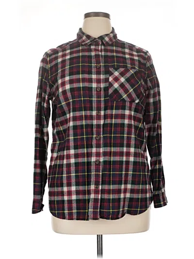 Pre-owned Eddie Bauer Long Sleeve Button Down Shirt In Burgundy