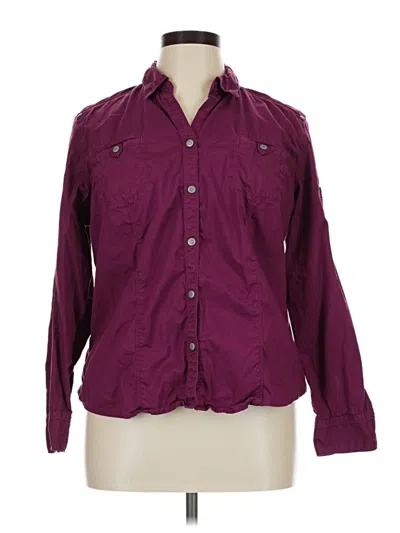 Pre-owned Eddie Bauer Long Sleeve Button Down Shirt In Burgundy