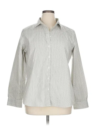 Pre-owned Eddie Bauer Long Sleeve Button Down Shirt In Gray