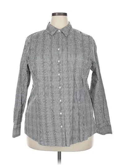 Pre-owned Eddie Bauer Long Sleeve Button Down Shirt In Gray