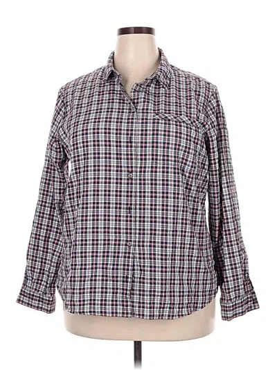 Pre-owned Eddie Bauer Long Sleeve Button Down Shirt In Gray
