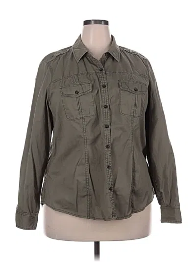 Pre-owned Eddie Bauer Long Sleeve Button Down Shirt In Gray