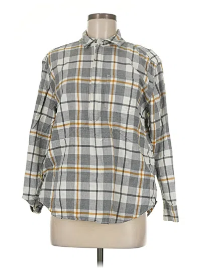 Pre-owned Eddie Bauer Long Sleeve Button Down Shirt In Gray
