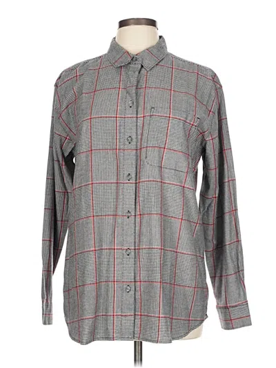 Pre-owned Eddie Bauer Long Sleeve Button Down Shirt In Gray
