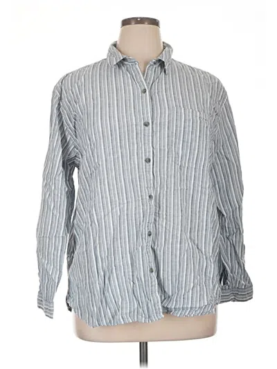 Pre-owned Eddie Bauer Long Sleeve Button Down Shirt In Gray