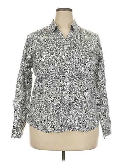 Pre-owned Eddie Bauer Long Sleeve Button Down Shirt In Gray