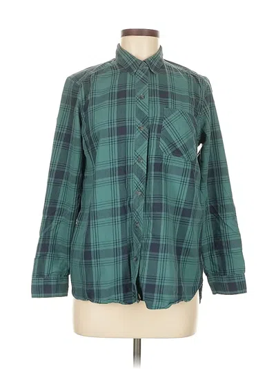 Pre-owned Eddie Bauer Long Sleeve Button Down Shirt In Green