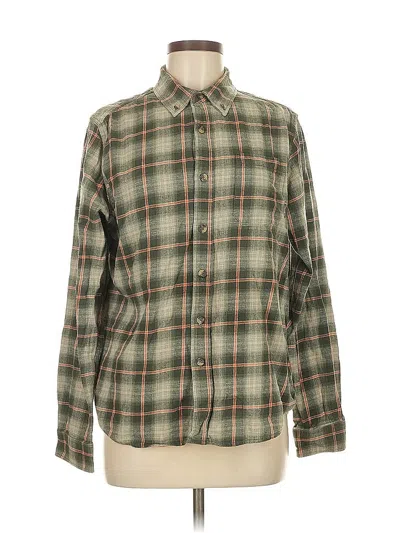 Pre-owned Eddie Bauer Long Sleeve Button Down Shirt In Green