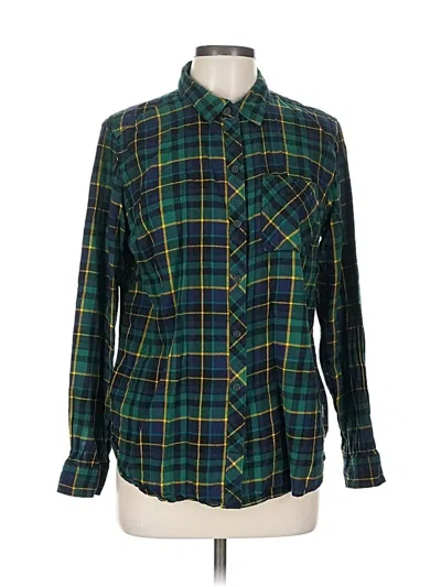 Pre-owned Eddie Bauer Long Sleeve Button Down Shirt In Green