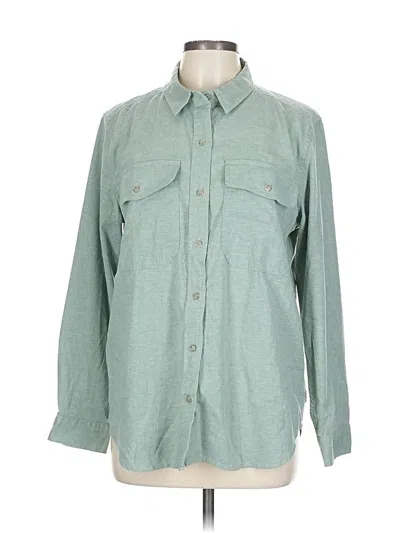 Pre-owned Eddie Bauer Long Sleeve Button Down Shirt In Green