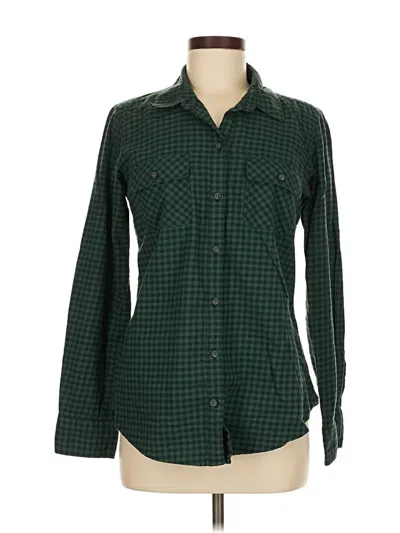 Pre-owned Eddie Bauer Long Sleeve Button Down Shirt In Green