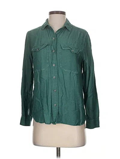 Pre-owned Eddie Bauer Long Sleeve Button Down Shirt In Green