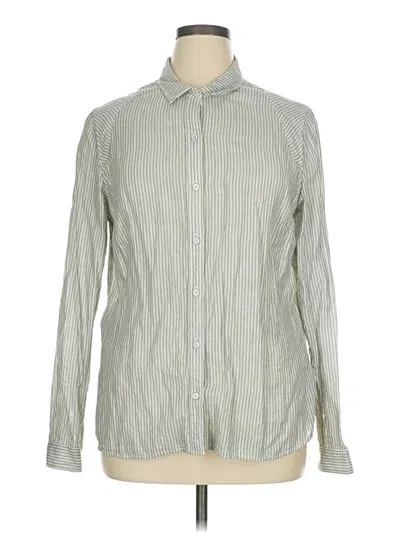 Pre-owned Eddie Bauer Long Sleeve Button Down Shirt In Green