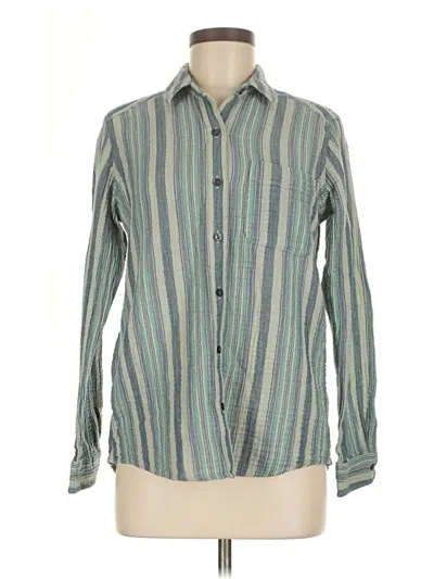 Pre-owned Eddie Bauer Long Sleeve Button Down Shirt In Green