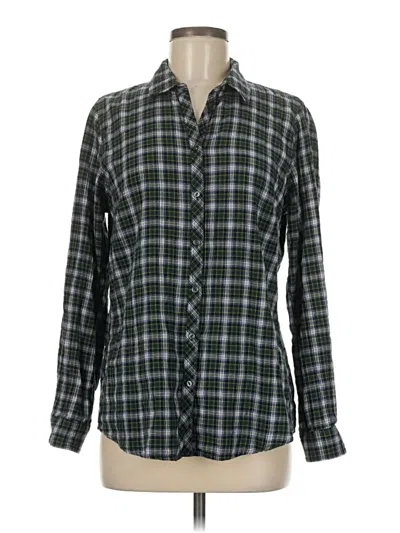 Pre-owned Eddie Bauer Long Sleeve Button Down Shirt In Green
