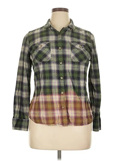 Pre-owned Eddie Bauer Long Sleeve Button Down Shirt In Green