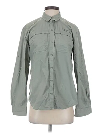 Pre-owned Eddie Bauer Long Sleeve Button Down Shirt In Green
