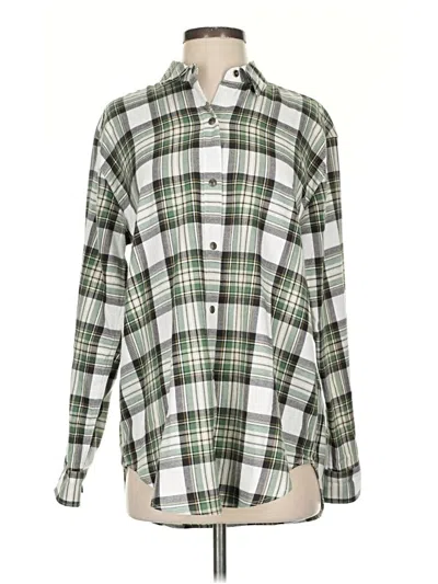 Pre-owned Eddie Bauer Long Sleeve Button Down Shirt In Green