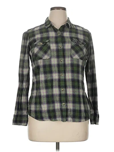 Pre-owned Eddie Bauer Long Sleeve Button Down Shirt In Green
