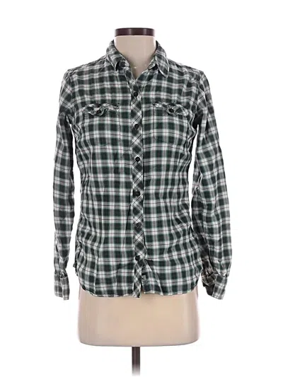 Pre-owned Eddie Bauer Long Sleeve Button Down Shirt In Green