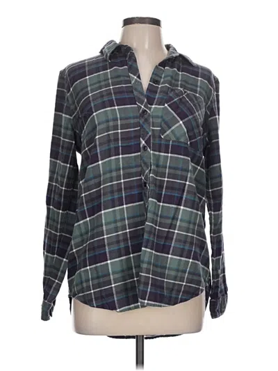 Pre-owned Eddie Bauer Long Sleeve Button Down Shirt In Green