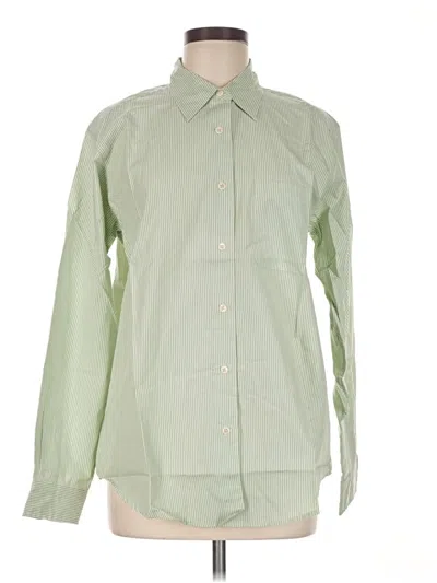 Pre-owned Eddie Bauer Long Sleeve Button Down Shirt In Green