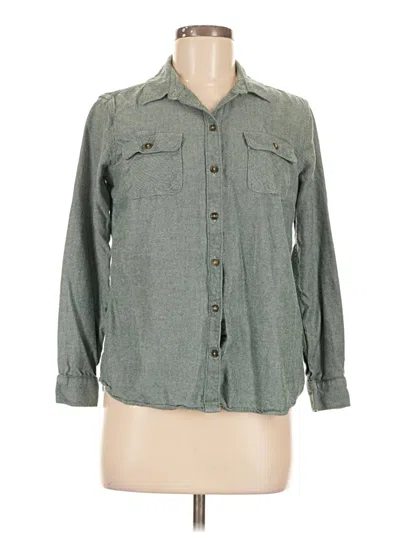 Pre-owned Eddie Bauer Long Sleeve Button Down Shirt In Green